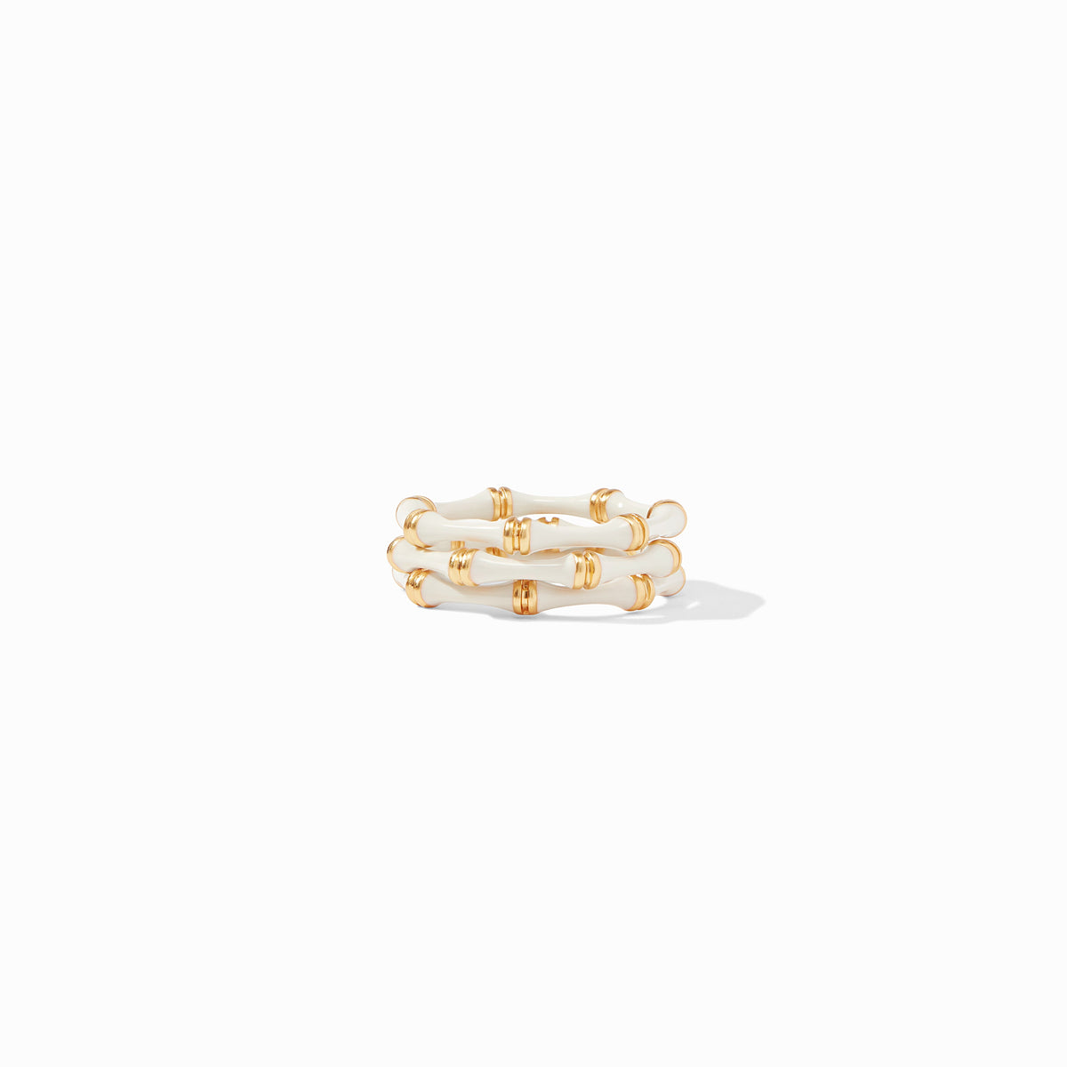 Julie Vos - Bamboo Stacking Ring, Ivory Enamel