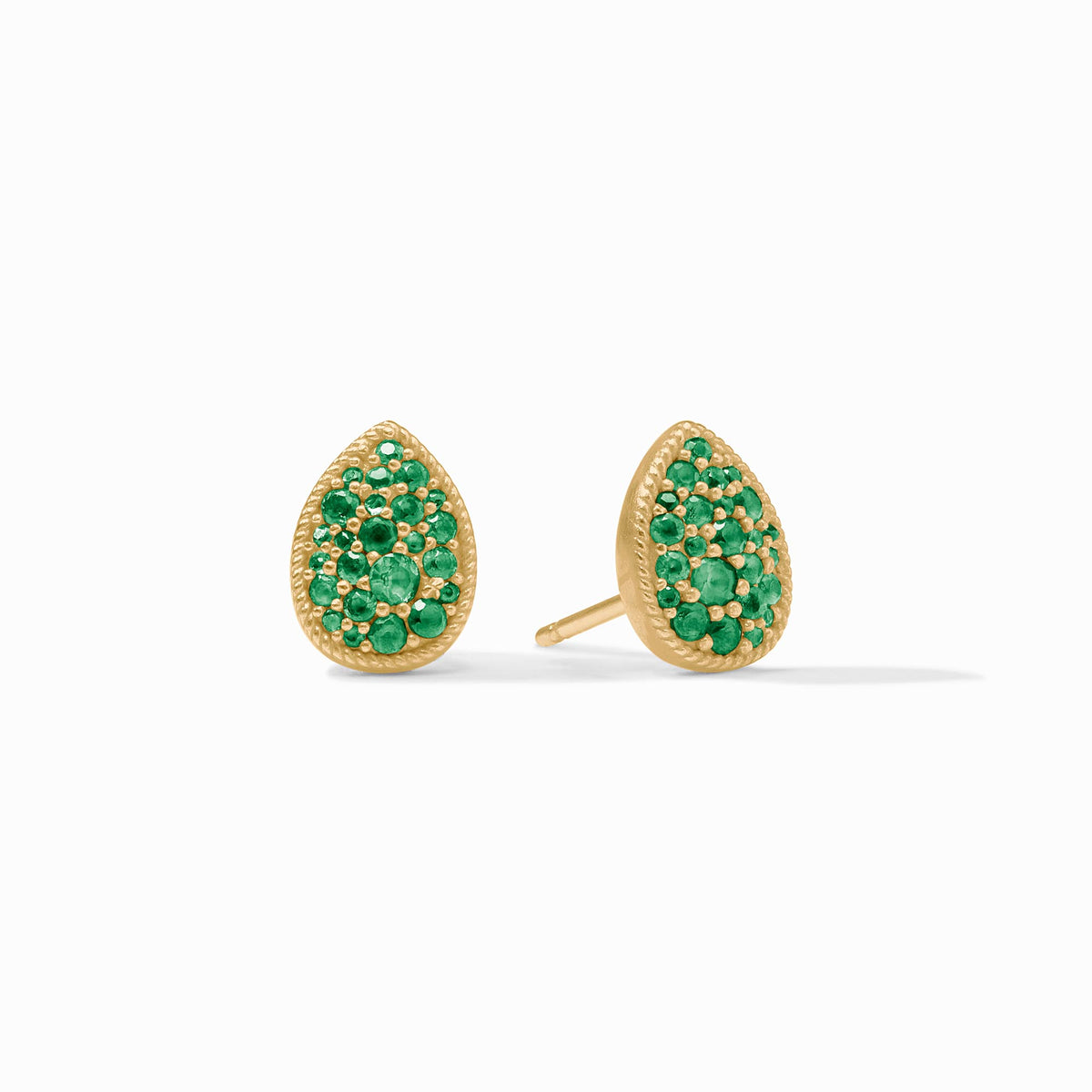 Birthstone Teardrop Stud - Emerald - May