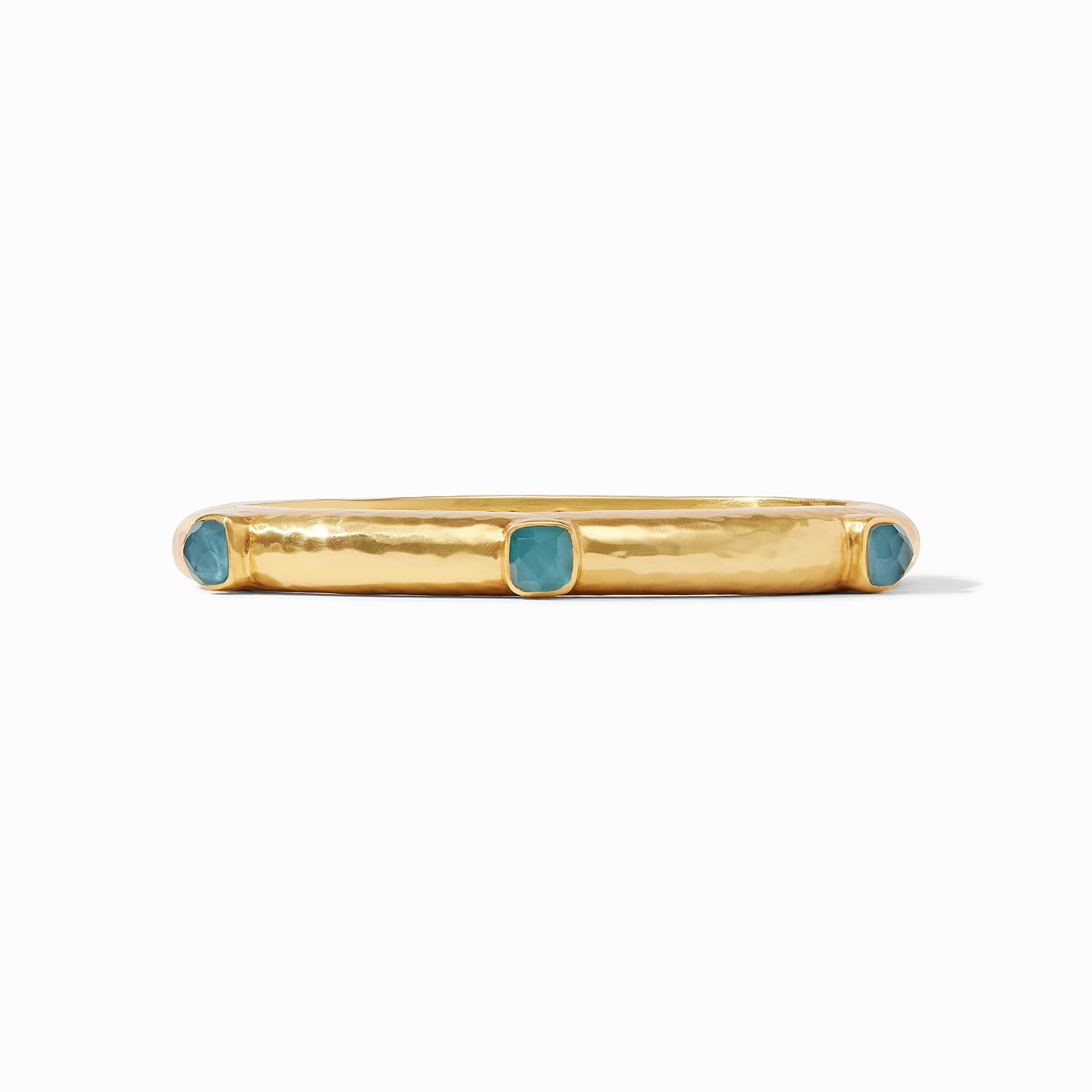 Julie Vos - Catalina Stone Hinge Bangle, Iridescent Peacock Blue