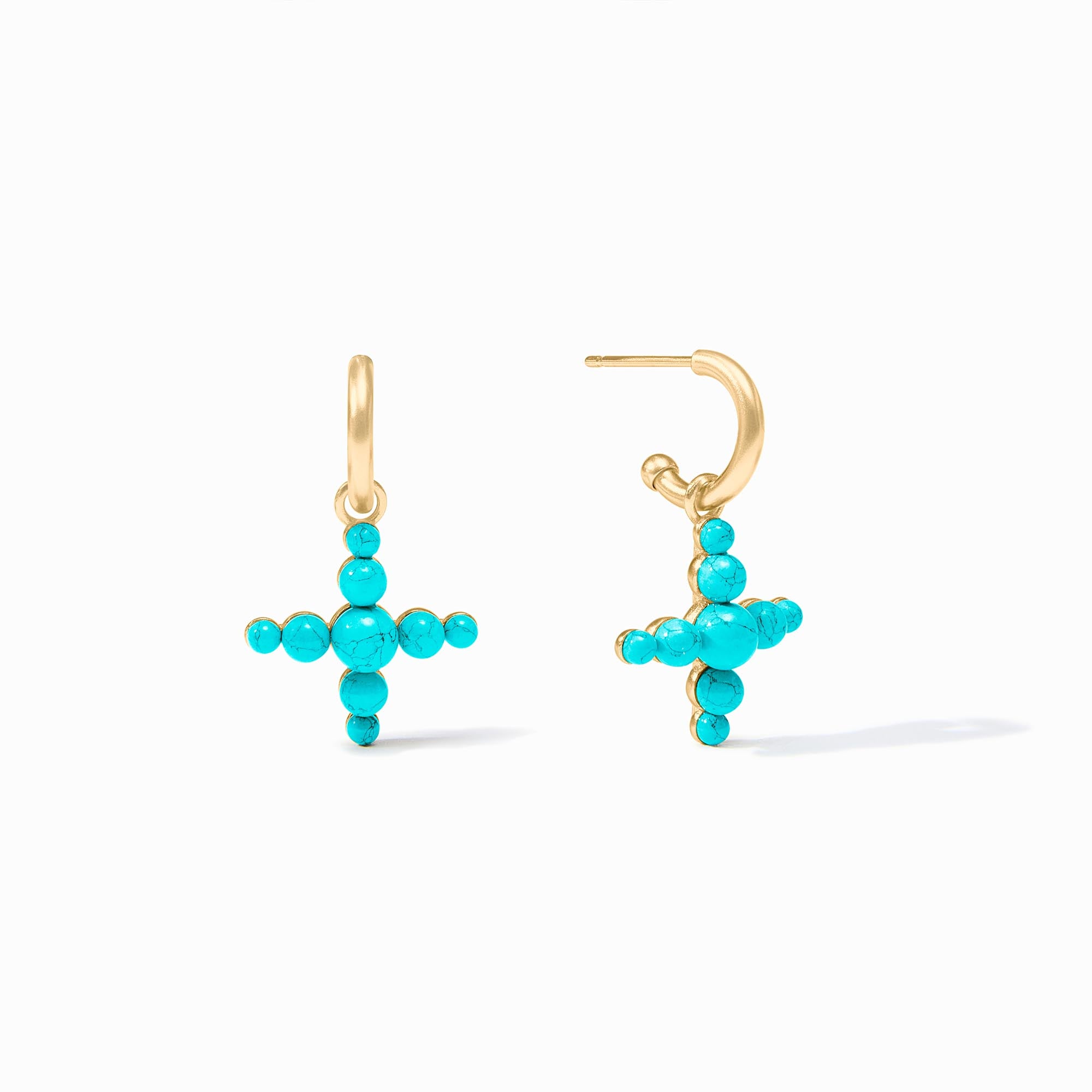 Gumdrop Cross Hoop & Charm Earring