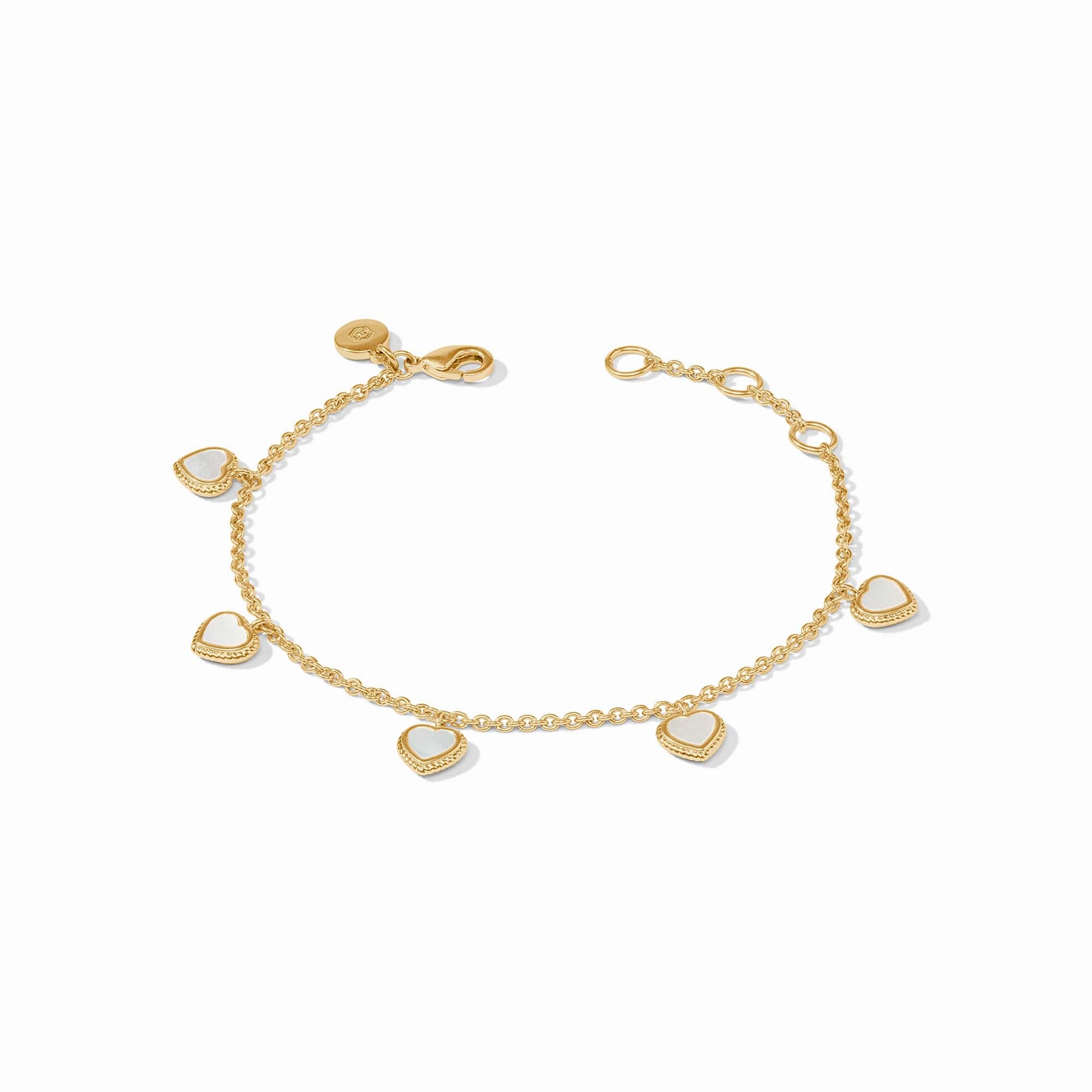 Julie Vos - Heart Delicate Charm Bracelet, Mother of Pearl