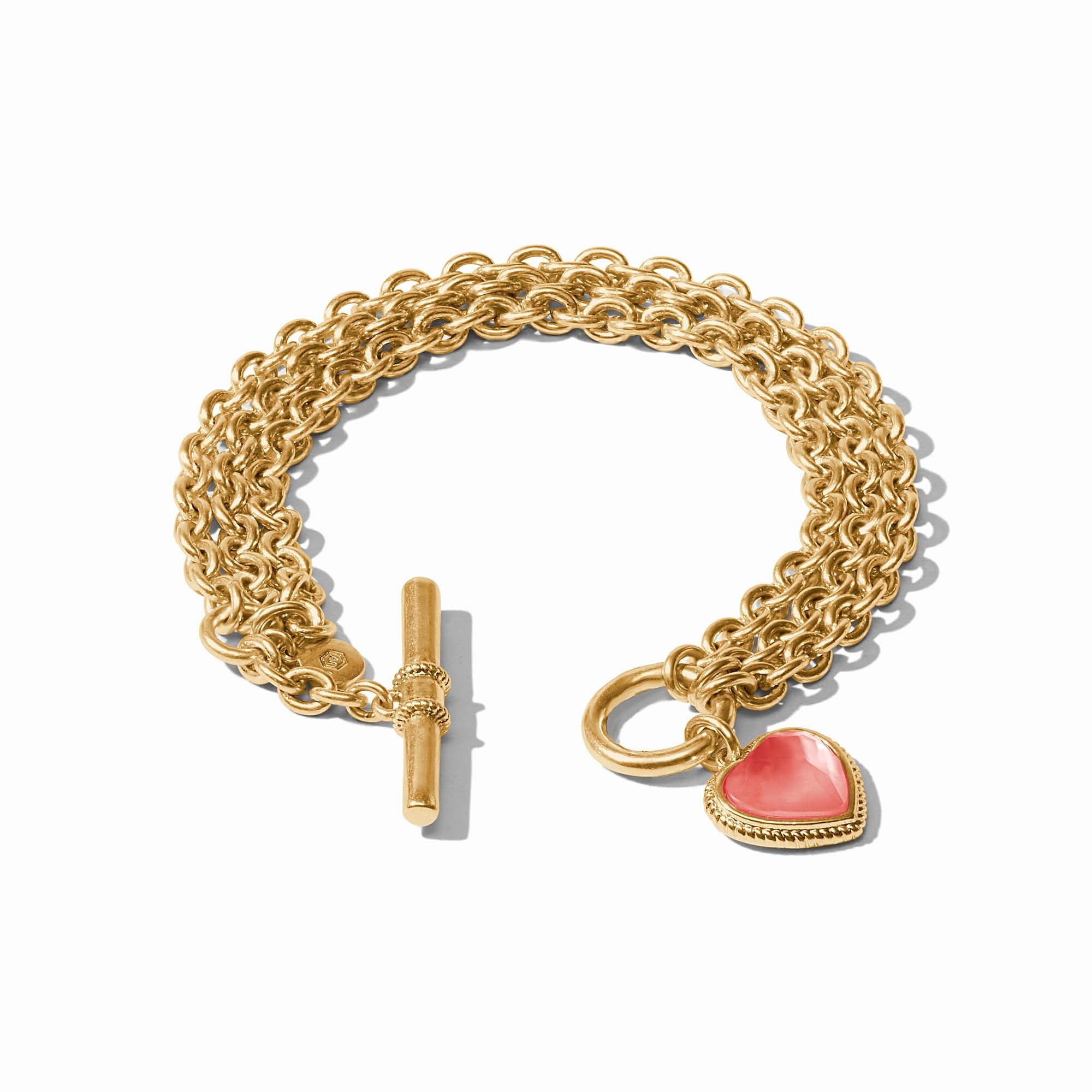 Julie Vos - Heart Link Bracelet, Iridescent Blush Pink