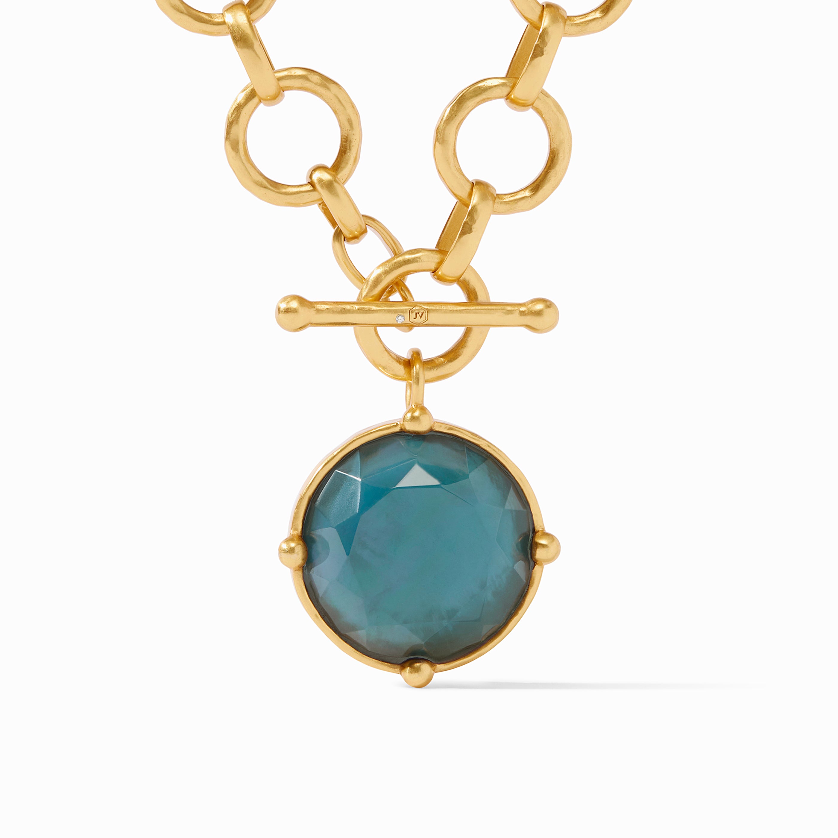 Julie Vos - Honeybee Statement Necklace, Iridescent Peacock Blue / Regular