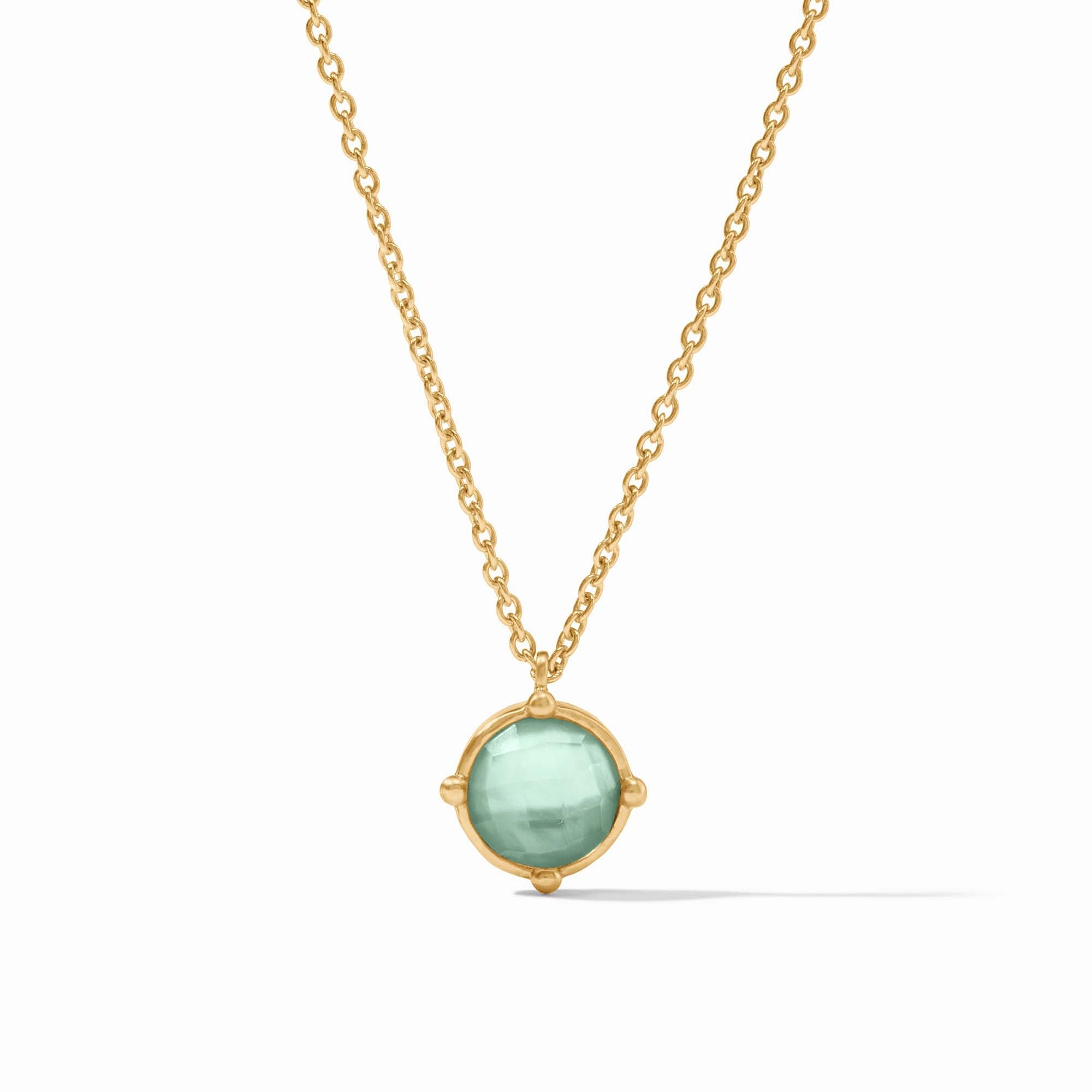 Julie Vos - Honeybee Solitaire Necklace, Iridescent Aquamarine Blue