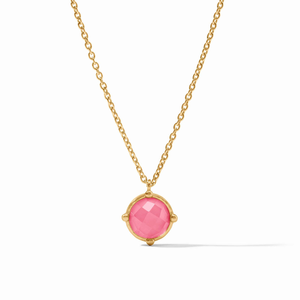 Julie Vos - Honeybee Solitaire Necklace, Iridescent Peony Pink