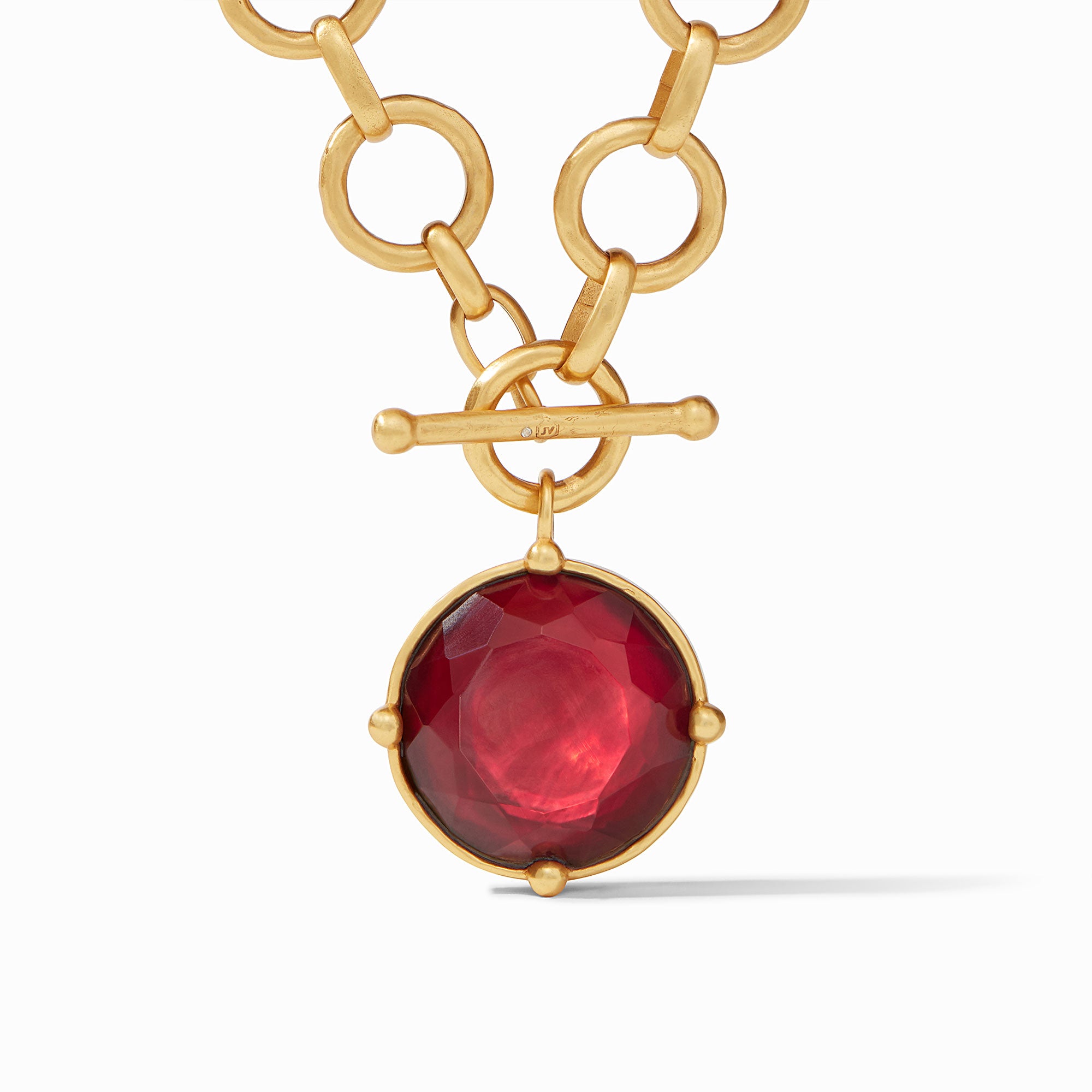 Julie Vos - Honeybee Statement Necklace, Iridescent Ruby Red / Regular