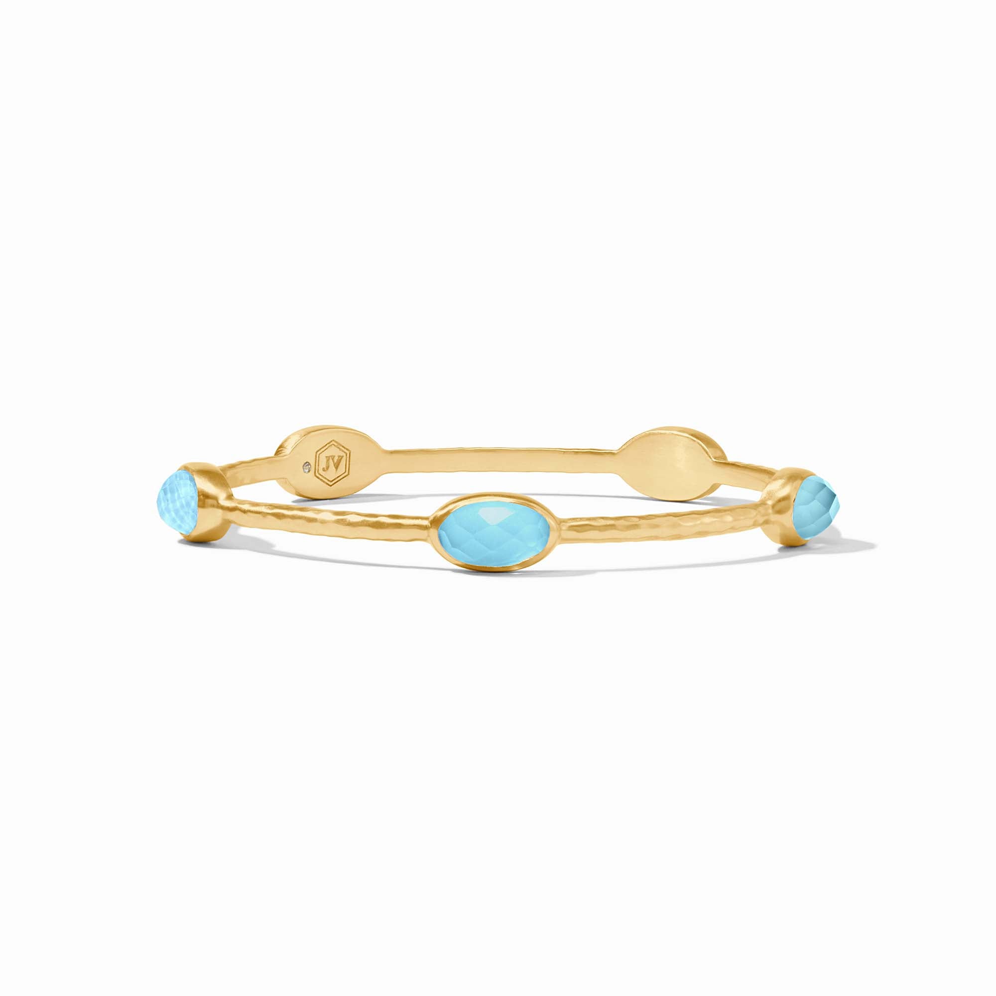 Julie Vos - Ivy Stone Bangle, Iridescent Capri Blue / Large