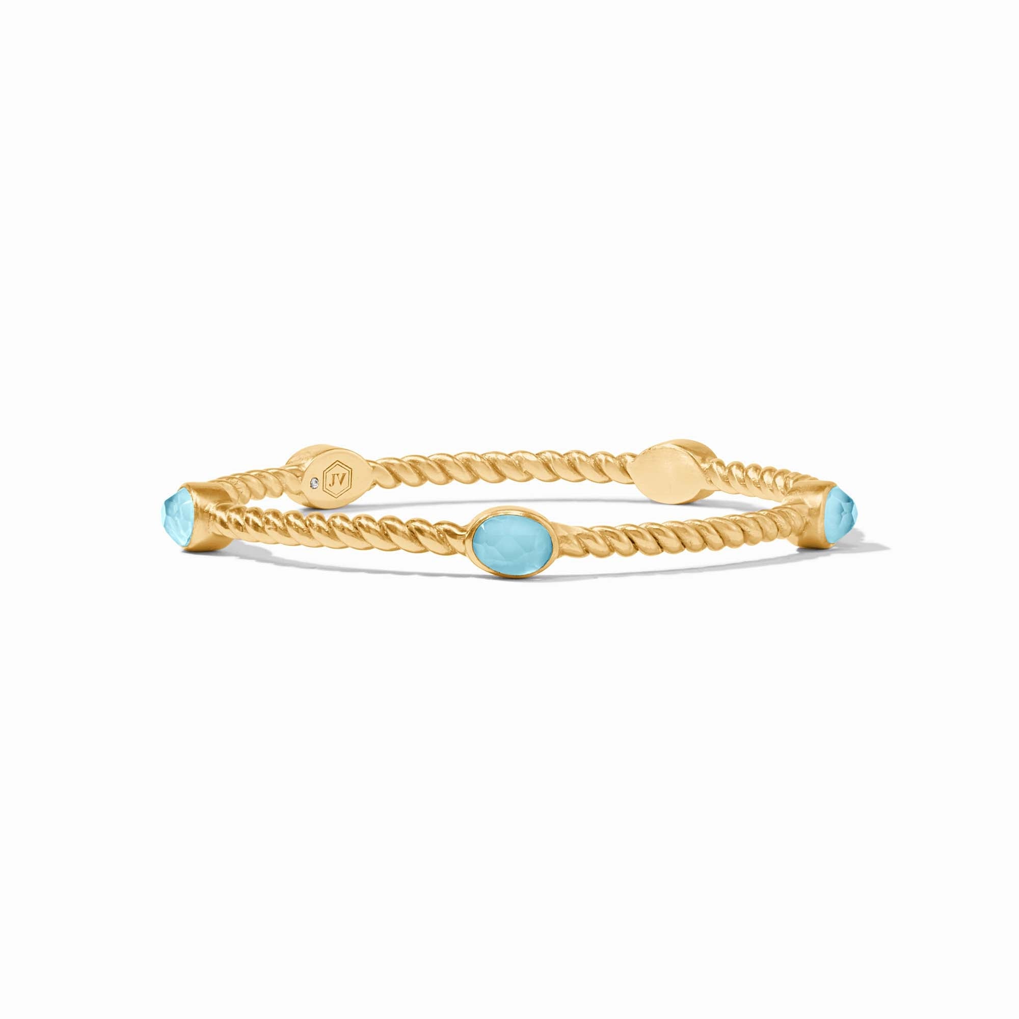 Julie outlet Vos Calypso Bangle Gold/ Iridescent Chalcedon Blue Size Medium