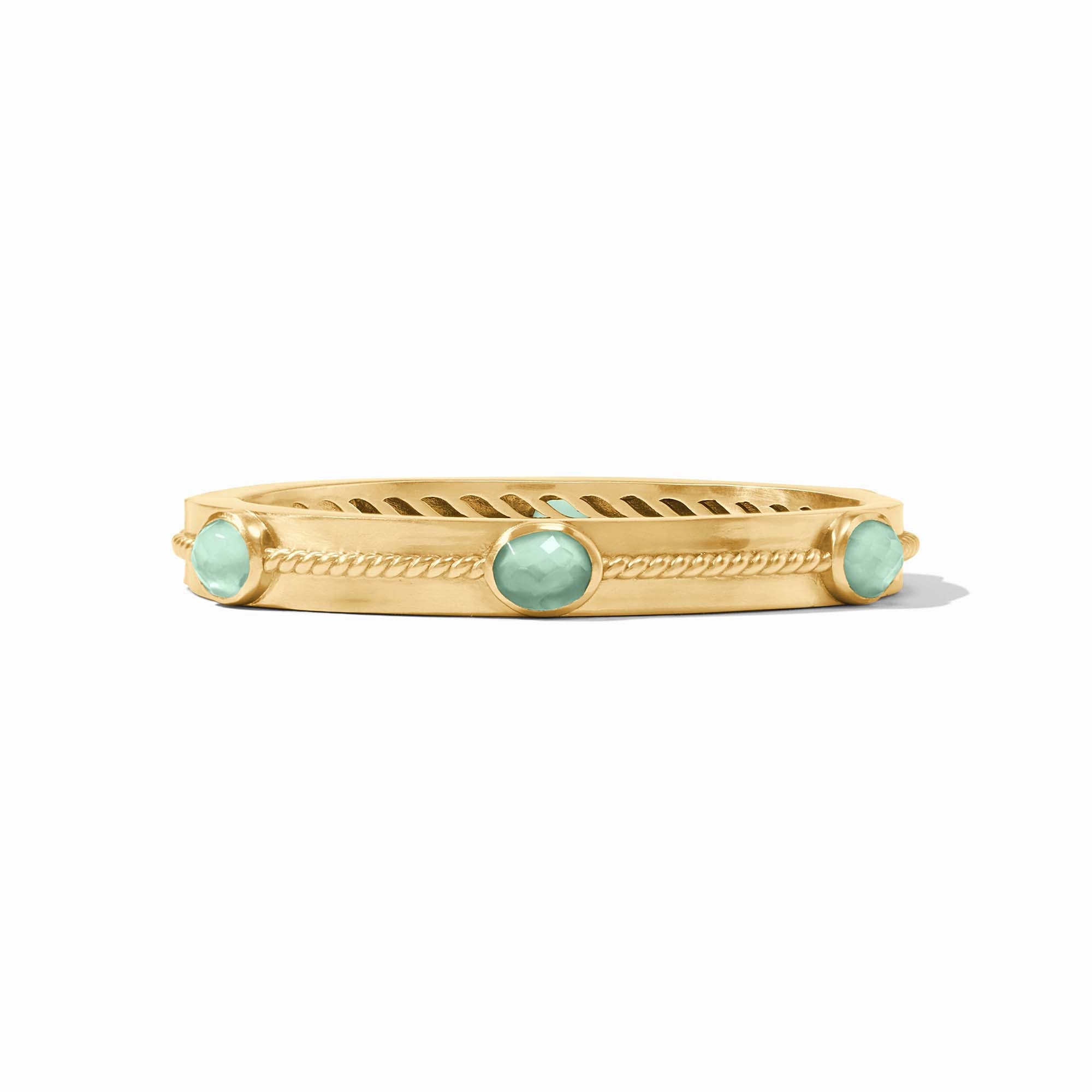 Julie Vos - Nassau Stone Hinge Bangle, Iridescent Aquamarine Blue