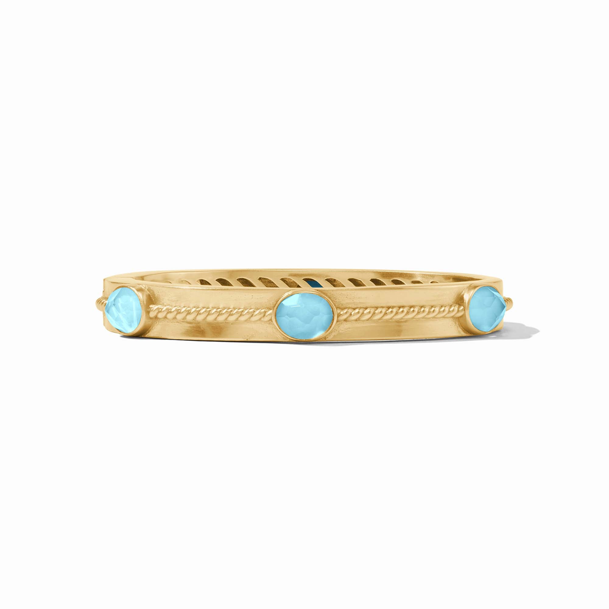 Julie Vos - Nassau Stone Hinge Bangle, Iridescent Capri Blue