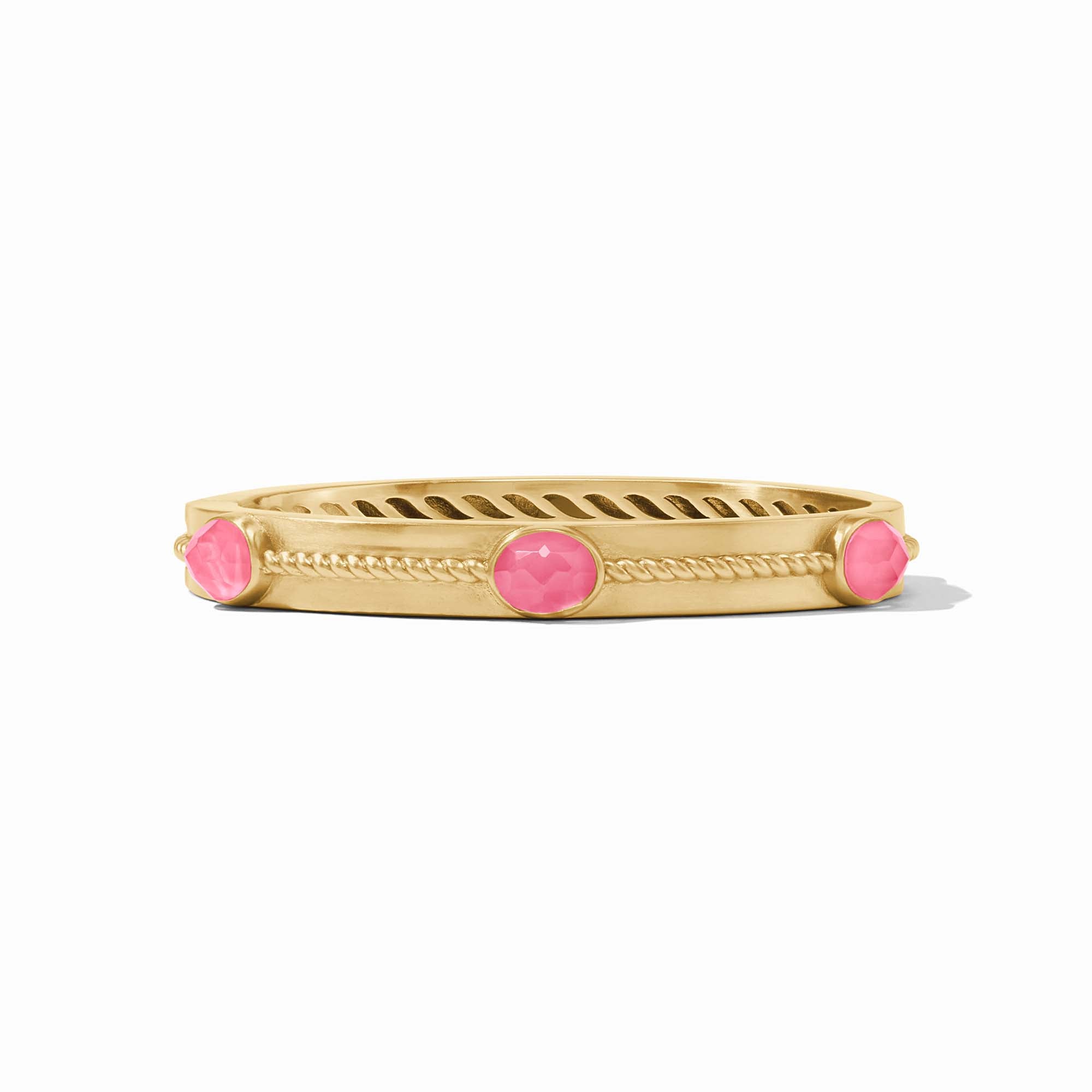 Julie Vos - Nassau Stone Hinge Bangle, Iridescent Peony Pink