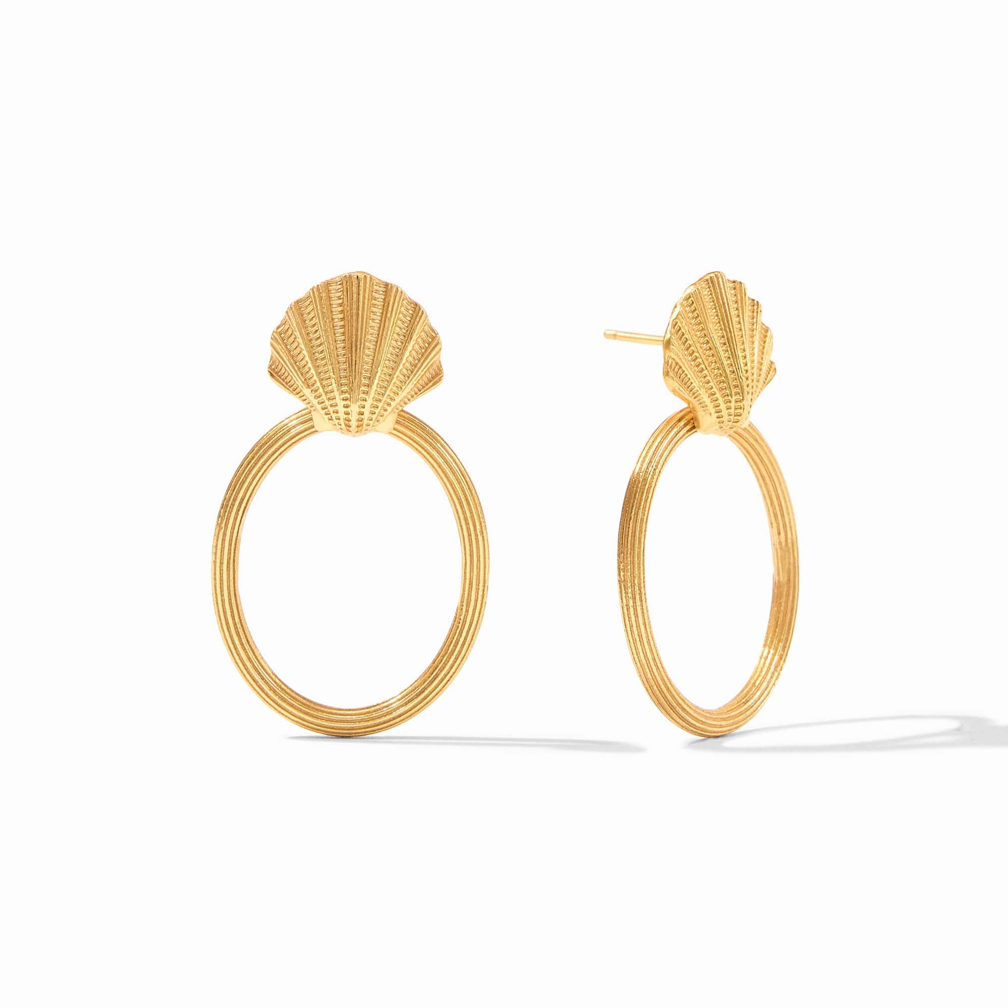 Julie Vos - Sanibel Shell Doorknocker Earring, Gold