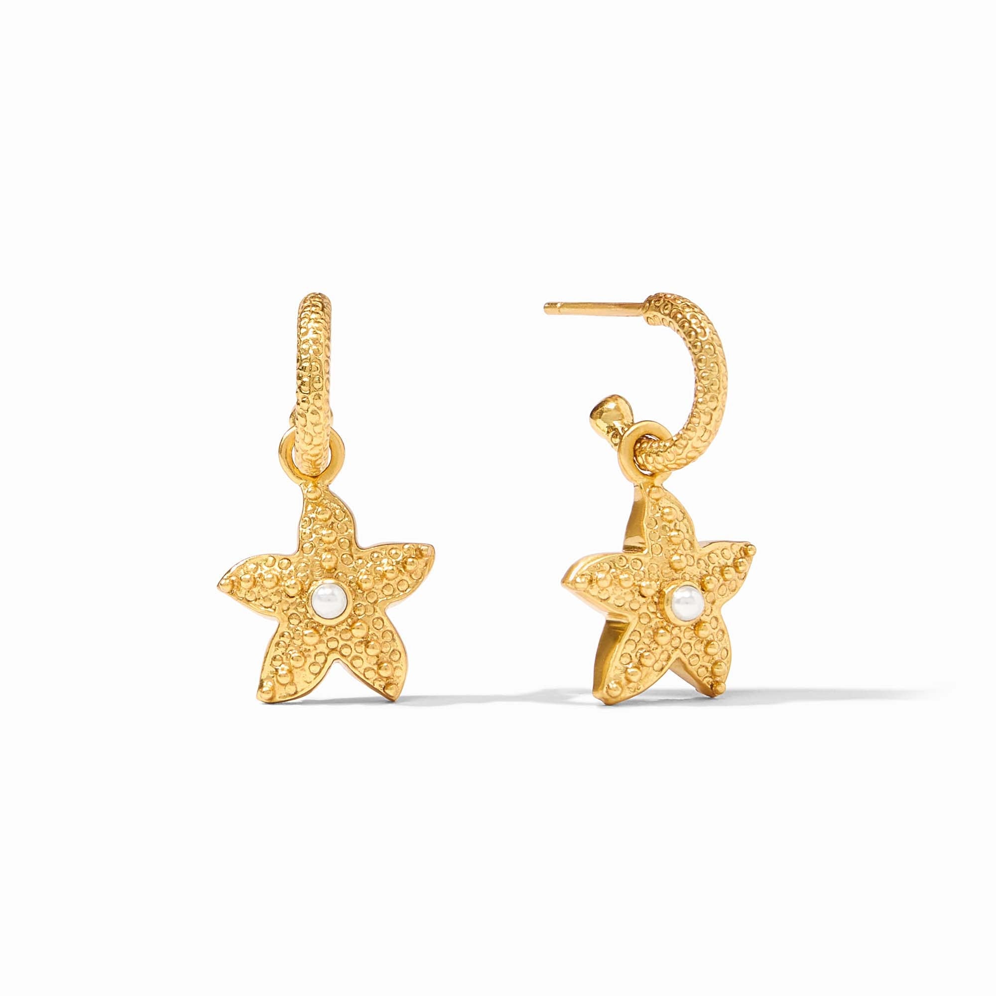 Julie Vos - Sanibel Starfish Hoop &amp; Charm Earring, Pearl