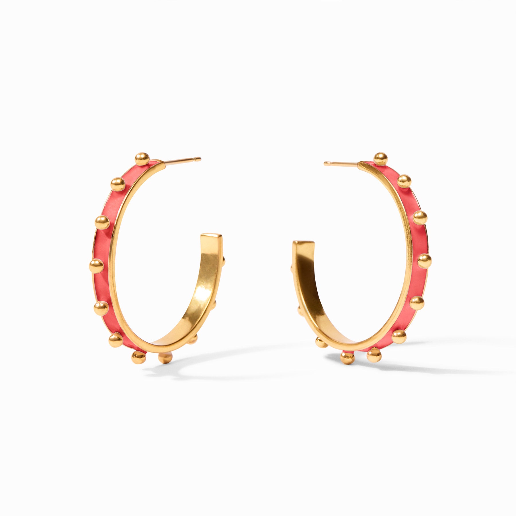 Aries Ram selling Coral Enamel Hoop Earrings