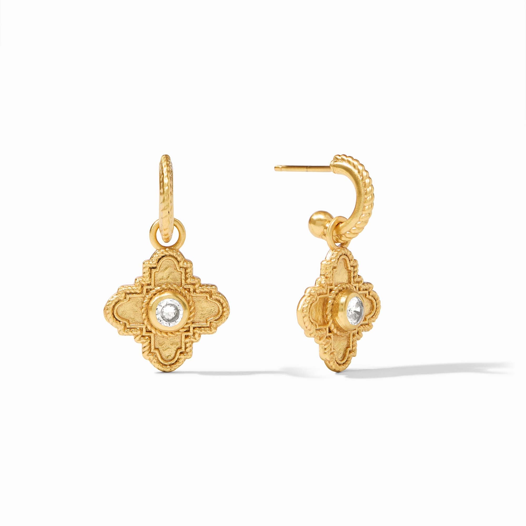 Julie Vos - Theodora Hoop &amp; Charm Earring, Cubic Zirconia