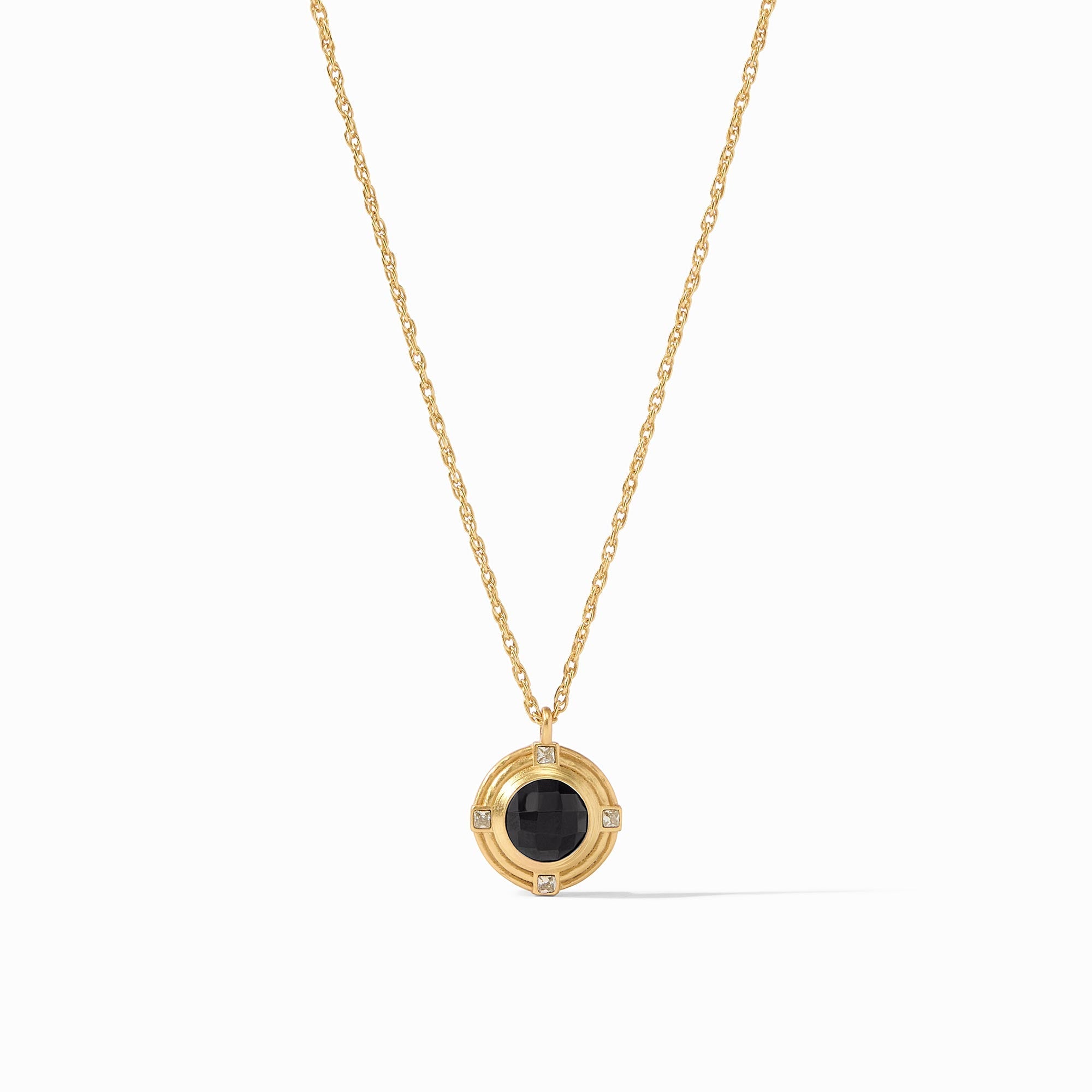 Julie Vos - Astor Solitaire Necklace, Obsidian Black