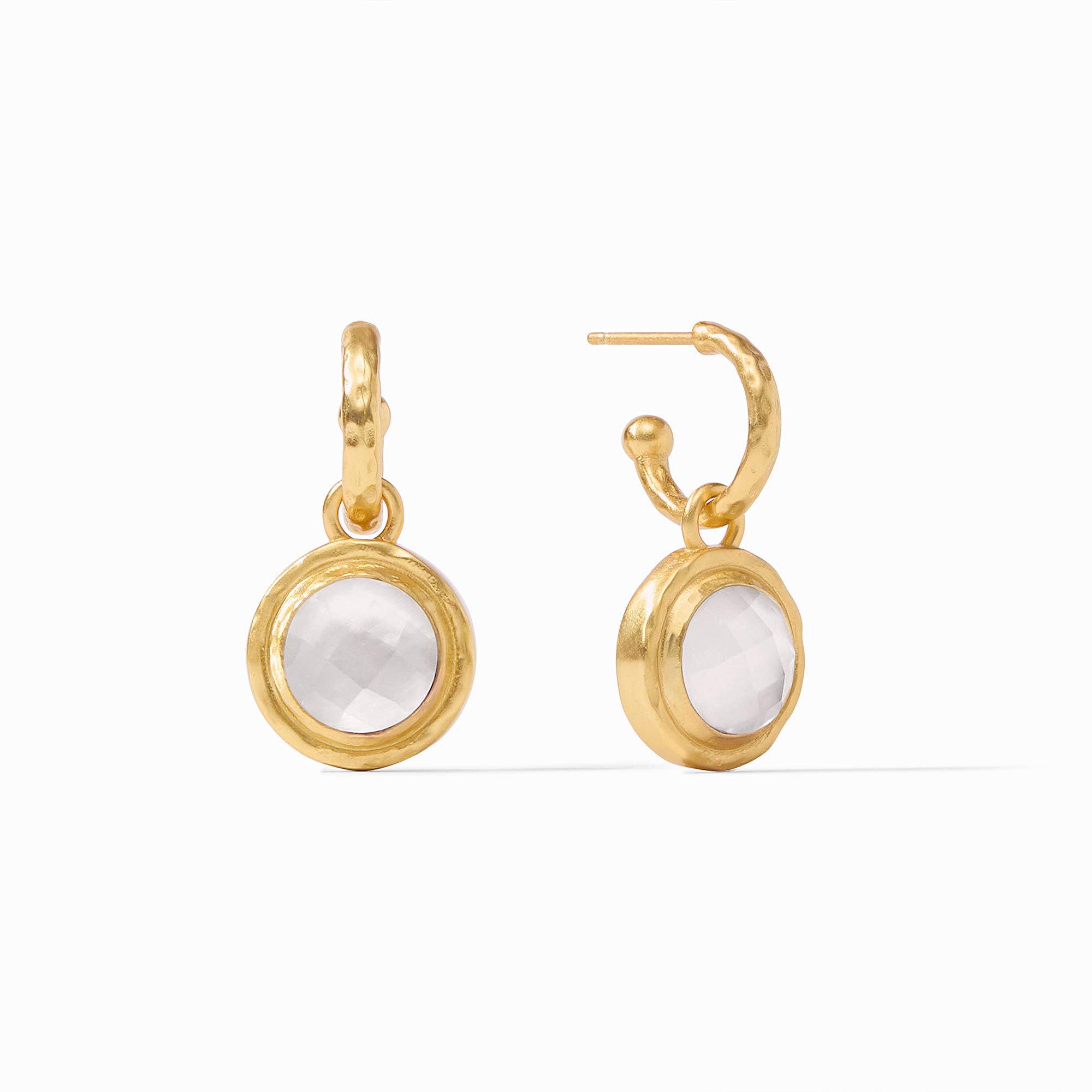 Moonstone gemstone gold store hoop statement earrings