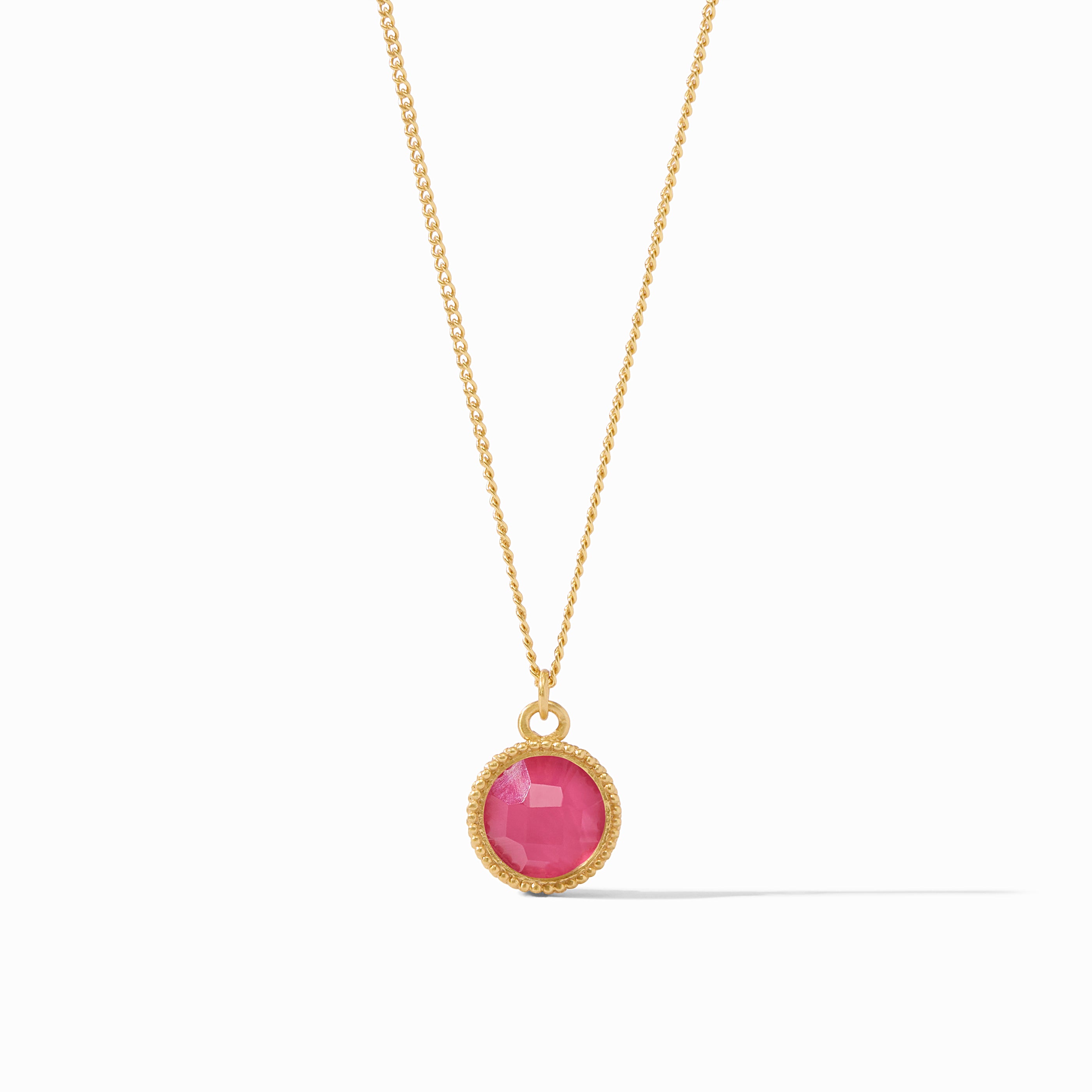 Julie Vos - Fleur-de-Lis Solitaire Necklace, Iridescent Raspberry