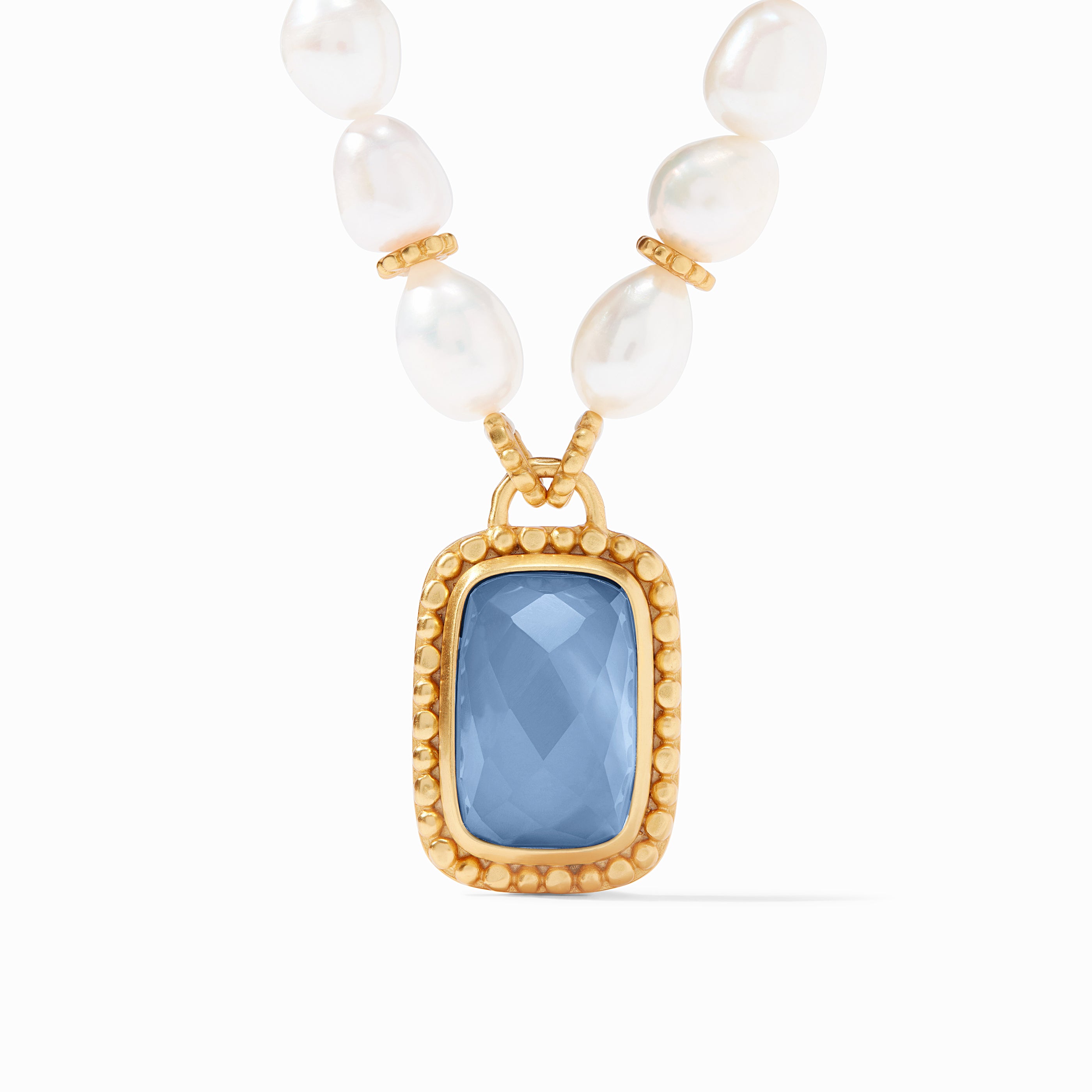 Julie Vos - Marbella Statement Necklace, Iridescent Chalcedony Blue