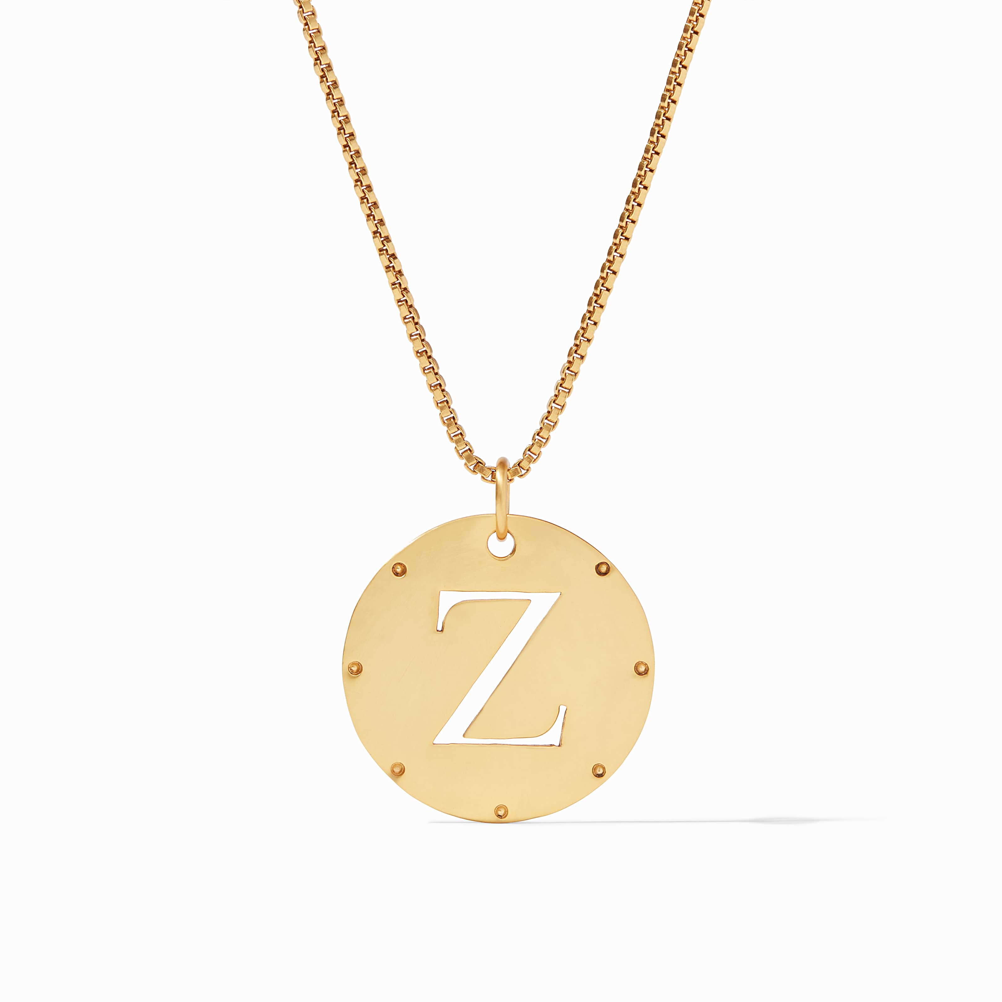 Large gold store monogram necklace