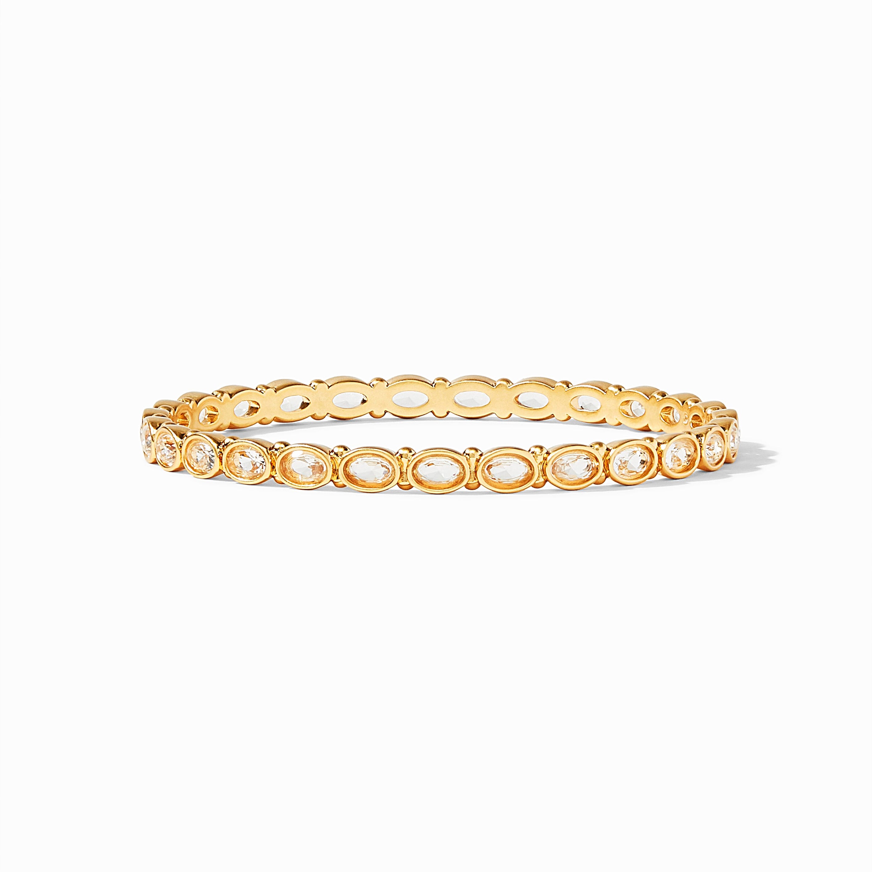 Julie Vos - Mykonos Bangle, Clear Crystal / Large, Clear Crystal, clear crystal, valentines day gift guide, art of the stack, vday lombard fifth, winter whites, lombard spring, spring edit brenna anastasia, bracelets, oval jewels